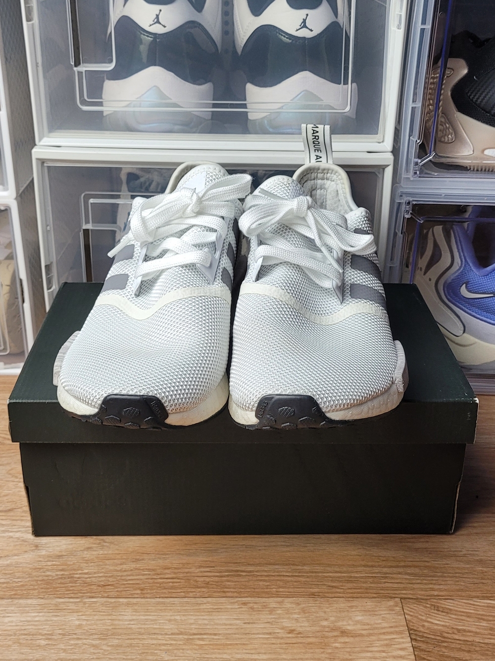 Womens Adidas NMD_R1 J 'Grey Black Size 7 - Picture 2 of 9
